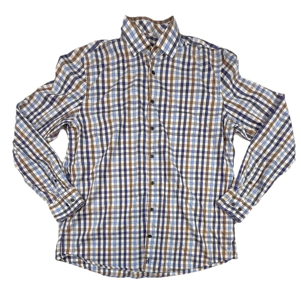 Johnnie O Dartmouth Tucked Long Sleeve Button Down Shirt Men's Large Laguna Blue